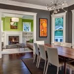Best ... White trims bring added beauty to the gray dining room [Design: Board colors for dining room walls